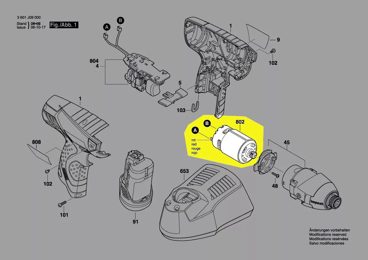 Moteur courant continu 10,8 V réf. 2 609 199 140 Bosch